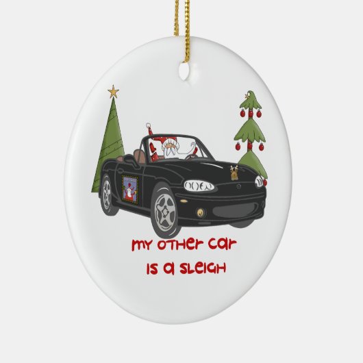 Sankt Pferdeschlitten-Schwarz Keramik Ornament (Rechts)