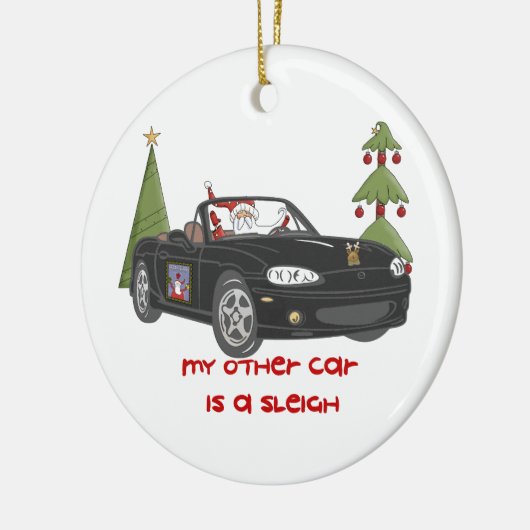 Sankt Pferdeschlitten-Schwarz Keramik Ornament (Links)