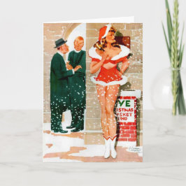 Sankt-Pin-up-Girl-Weihnachtsgruß-Karte Feiertagskarte