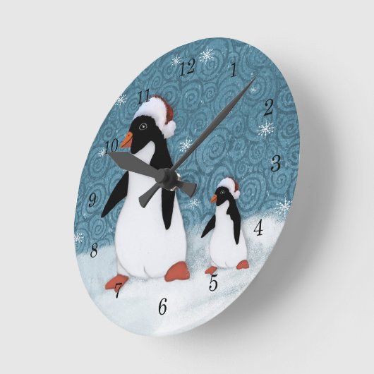 Sankt-Pinguin-Uhr Runde Wanduhr (Winkel)