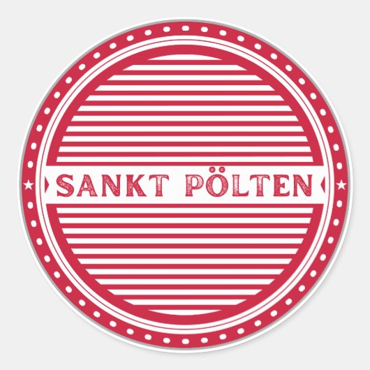 Sankt Pölten City Pride Emblem – Austria Identity Runder Aufkleber (Vorderseite)