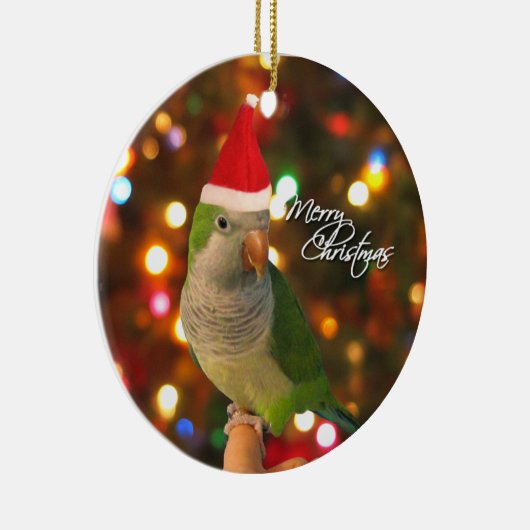 Sankt-Quäkerparakeet-Weihnachtsverzierung Keramikornament (Rechts)