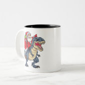 Sankt-Reitdinosaurier T rex T-Shirt Zweifarbige Tasse (Vorderseite Links)