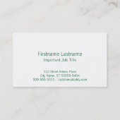 Sankt (Retro Briefbeschwerer-Art) Visitenkarte (Rückseite)