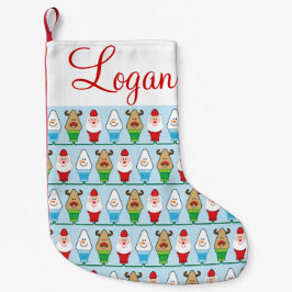 Sankt-, Rudolf- und Schneemann-Weihnachten Kleiner Weihnachtsstrumpf