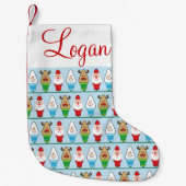 Sankt-, Rudolf- und Schneemann-Weihnachten Kleiner Weihnachtsstrumpf (Vorderseite)