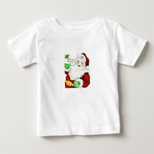 Sankt sagt: Babys erstes Weihnachten Baby T-shirt (Vorderseite)