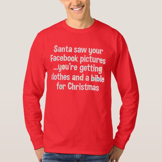 Sankt sah, dass Ihr Facebook… darstellt T-Shirt (Vorderseite)