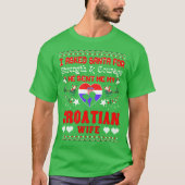 Sankt schickte kroatischem Ehefrau-Weihnachten T-Shirt (Vorderseite)