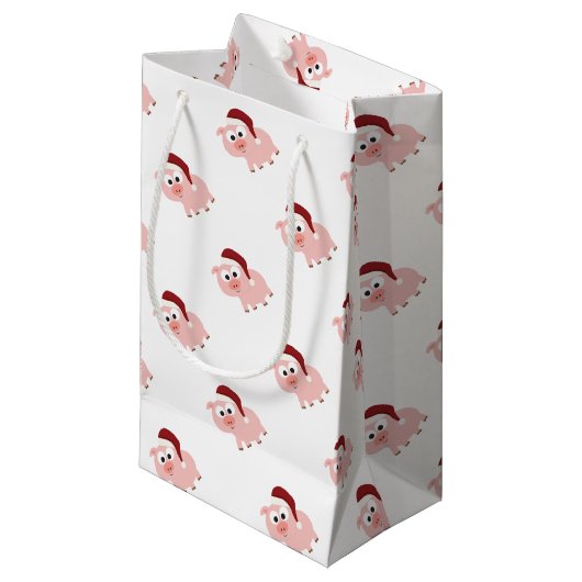 Sankt-Schwein Kleine Geschenktüte (Vorderseite Schrägansicht)