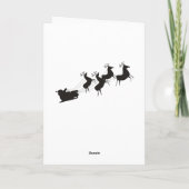 Sankt Sleigh und Baum-Silhouette Feiertagskarte (Rückseite)