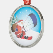 Sankt Snowkite Snowboard-Prämien-Verzierung Silbernes Ornament (Links)