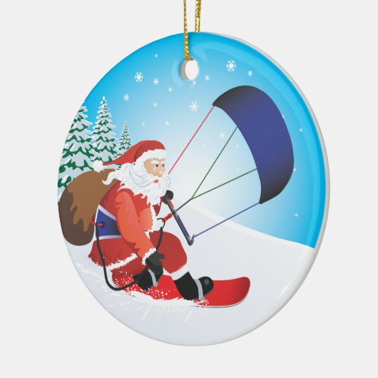Sankt Snowkite Snowboard-Verzierung Keramik Ornament (Links)