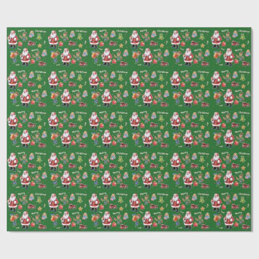 Sankt Spielwaren- und Elf-Packpapiergrün Geschenkpapier (Flach)
