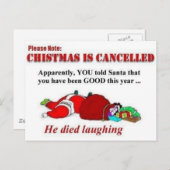 Sankt starb zu lachen feiertagspostkarte (Vorne/Hinten)