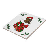 Sankt-Strumpf-Schokoladen-Labrador-Welpen-Cartoon Fliese (Seite)