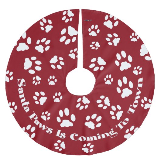 Sankt-Tatzen kommt zur Stadt Polyester Weihnachtsbaumdecke (Vorderseite)