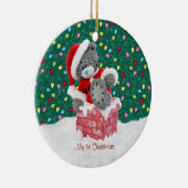 Sankt-Teddybär-1. Weihnachtsverzierung Keramikornament (Rechts)