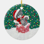 Sankt-Teddybär-1. Weihnachtsverzierung Keramikornament (Hinten)
