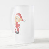 Sankt Teddybär und Candycane Mattglas Bierglas (Vorderseite Links)