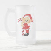 Sankt Teddybär und Candycane Mattglas Bierglas (Links)