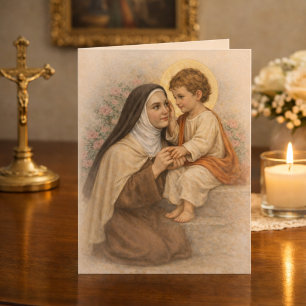 Sankt Therese mit dem Jesuskind katholisch Karte