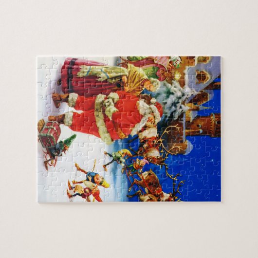 Sankt u. Frau Klaus an NordpolWeihnachtsabend Puzzle (Horizontal)