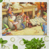 Sankt u. Frau Klaus u. die Elfe backen Plätzchen Handtuch (Gefaltet)