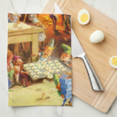 Sankt u. Frau Klaus u. die Elfe backen Plätzchen Handtuch (Viertel Falte)