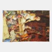 Sankt u. Frau Klaus u. die Elfe backen Plätzchen Handtuch (Horizontal)