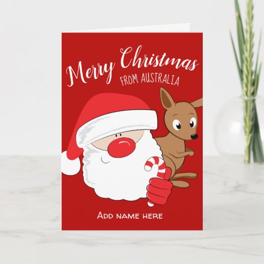 Sankt u. Känguru Feiertagskarte (Vorderseite)