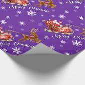 Sankt- u. Pferdeschlitten-Packpapier. Glattes Lila Geschenkpapier (Ecke)