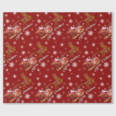 Sankt- u. Pferdeschlitten-Packpapier. Rottöne Geschenkpapier (Flach)