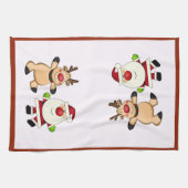 Sankt- u. Ren-Weihnachtsfeiertag Geschirrtuch (Horizontal)