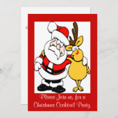Sankt- u. Rudolph-WeihnachtsParty Einladung (Vorne/Hinten)