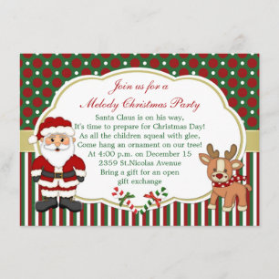 Sankt und candycanes WeihnachtsParty Einladung