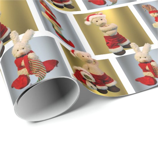 Sankt- und Elf-WeihnachtsPackpapier Geschenkpapier (Rolleneckpunkt)