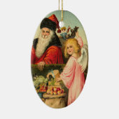 Sankt und Engels-Weihnachtsverzierung Keramikornament (Rechts)