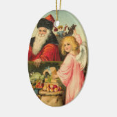 Sankt und Engels-Weihnachtsverzierung Keramikornament (Links)