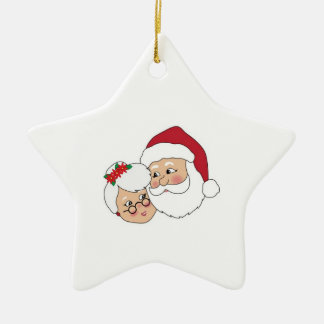Sankt und Frau Klaus Keramikornament