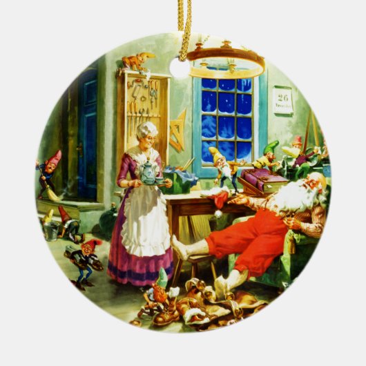 Sankt- und Frau-Klaus Relax Heilige Nacht Keramikornament (Vorne)