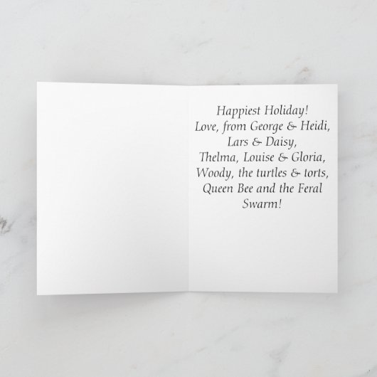 Sankt und Miezekatze Feiertagskarte (Innenseite)