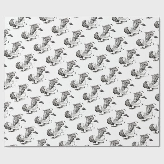 Sankt-und-Pferd Geschenkpapier (Flach)