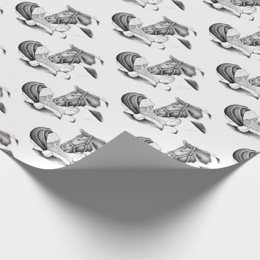 Sankt-und-Pferd Geschenkpapier (Ecke)