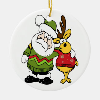 Sankt und Ren, die hässliche Keramik Ornament