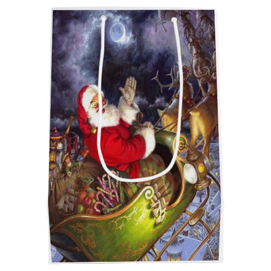 Sankt und Ren Mittlere Geschenktüte (Rückseite)