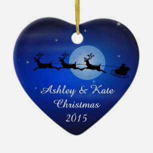 Sankt- und Ren-Silhouette Keramikornament