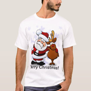 Sankt- und Ren-Weihnachten T-Shirt