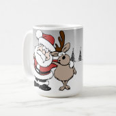 Sankt und Rudolph die rote gerochene Ren-Tasse Kaffeetasse (Vorderseite Links)