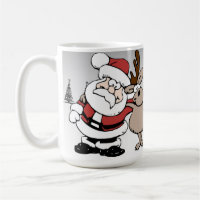 Sankt und Rudolph die rote gerochene Ren-Tasse